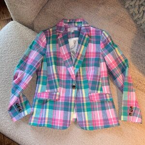 Talbots Multicolor Plaid Blazer